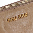 Miu Miu Hand Bag Vitellolux 2way Beige Gold Auth 203013V-18