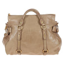 Miu Miu Hand Bag Vitellolux 2way Beige Gold Auth 203013V-3