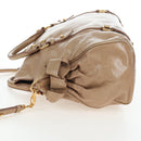 Miu Miu Hand Bag Vitellolux 2way Beige Gold Auth 203013V-4