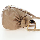 Miu Miu Hand Bag Vitellolux 2way Beige Gold Auth 203013V-5