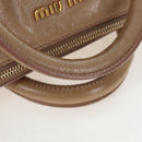 Miu Miu Hand Bag Vitellolux 2way Beige Gold Auth 203013V-7