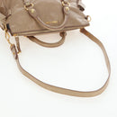 Miu Miu Hand Bag Vitellolux 2way Beige Gold Auth 203013V-9