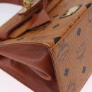 MCM Vicetos Logogram Hand Bag PVC Leather 2way Brown Gold Auth 203014A-12