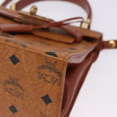 MCM Vicetos Logogram Hand Bag PVC Leather 2way Brown Gold Auth 203014A-13