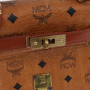MCM Vicetos Logogram Hand Bag PVC Leather 2way Brown Gold Auth 203014A-17