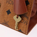 MCM Vicetos Logogram Hand Bag PVC Leather 2way Brown Gold Auth 203014A-19
