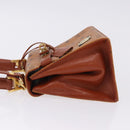 MCM Vicetos Logogram Hand Bag PVC Leather 2way Brown Gold Auth 203014A-5
