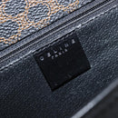 CELINE Macadam Canvas Circle Hand Bag PVC Leather Black Gold Auth 203016-16