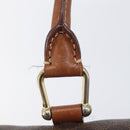 CELINE Macadam Canvas Boston Bag PVC Leather Brown Gold Auth 203018-10