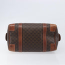 CELINE Macadam Canvas Boston Bag PVC Leather Brown Gold Auth 203018-11
