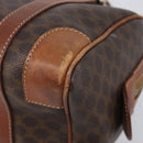 CELINE Macadam Canvas Boston Bag PVC Leather Brown Gold Auth 203018-12