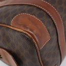 CELINE Macadam Canvas Boston Bag PVC Leather Brown Gold Auth 203018-13