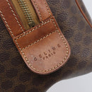 CELINE Macadam Canvas Boston Bag PVC Leather Brown Gold Auth 203018-16