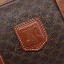 CELINE Macadam Canvas Boston Bag PVC Leather Brown Gold Auth 203018-18