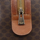 CELINE Macadam Canvas Boston Bag PVC Leather Brown Gold Auth 203018-19