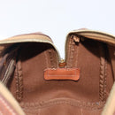 CELINE Macadam Canvas Boston Bag PVC Leather Brown Gold Auth 203018-21