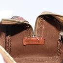 CELINE Macadam Canvas Boston Bag PVC Leather Brown Gold Auth 203018-22