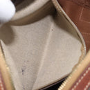 CELINE Macadam Canvas Boston Bag PVC Leather Brown Gold Auth 203018-24