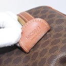 CELINE Macadam Canvas Boston Bag PVC Leather Brown Gold Auth 203018-25