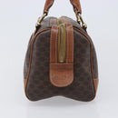 CELINE Macadam Canvas Boston Bag PVC Leather Brown Gold Auth 203018-4