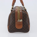 CELINE Macadam Canvas Boston Bag PVC Leather Brown Gold Auth 203018-5