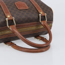 CELINE Macadam Canvas Boston Bag PVC Leather Brown Gold Auth 203018-7
