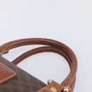 CELINE Macadam Canvas Boston Bag PVC Leather Brown Gold Auth 203018-8