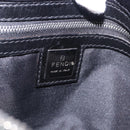FENDI Mamma Baguette Shoulder Bag Cotton Jersey Black Silver Auth 203020V-19