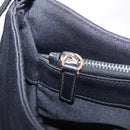 FENDI Mamma Baguette Shoulder Bag Cotton Jersey Black Silver Auth 203020V-25
