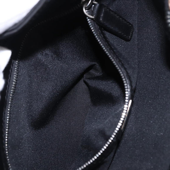 FENDI Mamma Baguette Shoulder Bag Cotton Jersey Black Silver Auth 203020V
