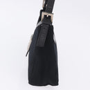 FENDI Mamma Baguette Shoulder Bag Cotton Jersey Black Silver Auth 203020V-3