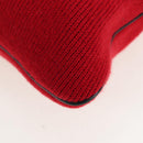 CELINE Shoulder Bag Knitted Fabrics Red Silver Auth 203021V-15