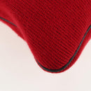CELINE Shoulder Bag Knitted Fabrics Red Silver Auth 203021V-16