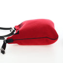 CELINE Shoulder Bag Knitted Fabrics Red Silver Auth 203021V-4