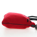 CELINE Shoulder Bag Knitted Fabrics Red Silver Auth 203021V-5