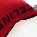 CELINE Shoulder Bag Knitted Fabrics Red Silver Auth 203021V-6