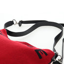 CELINE Shoulder Bag Knitted Fabrics Red Silver Auth 203021V-8