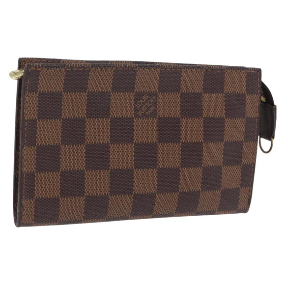 LOUIS VUITTON Damier Ebene Poche Toilette 15 Pouch N47548 LV Auth 203025