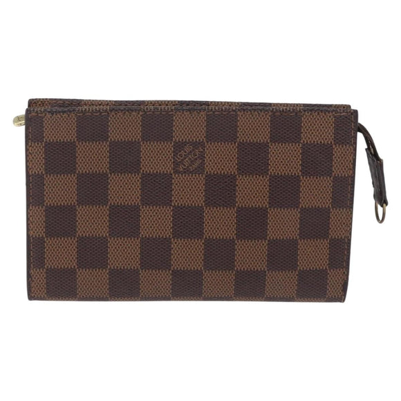 LOUIS VUITTON Damier Ebene Poche Toilette 15 Pouch N47548 LV Auth 203025