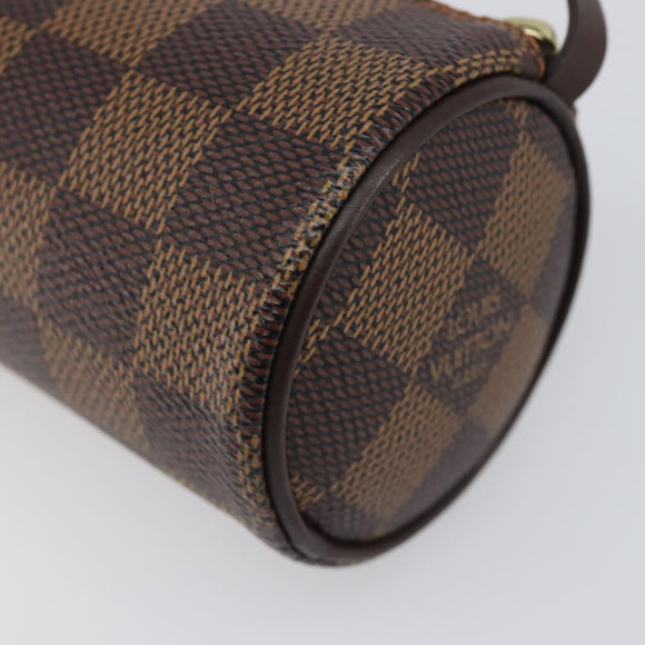 LOUIS VUITTON Damier Ebene Papillon Pouch LV Auth 203026V