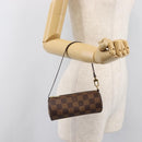 LOUIS VUITTON Damier Ebene Papillon Pouch LV Auth 203026V-20