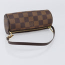 LOUIS VUITTON Damier Ebene Papillon Pouch LV Auth 203026V-7