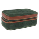 LOEWE Jewelry Pouch Suede Green Gold Auth 203034A-1