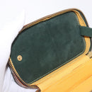 LOEWE Jewelry Pouch Suede Green Gold Auth 203034A-20
