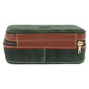 LOEWE Jewelry Pouch Suede Green Gold Auth 203034A-2