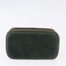 LOEWE Jewelry Pouch Suede Green Gold Auth 203034A-6