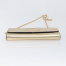 Salvatore Ferragamo Gancini Chain Shoulder Wallet Leather Gold Auth 203036V-10