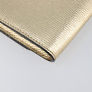 Salvatore Ferragamo Gancini Chain Shoulder Wallet Leather Gold Auth 203036V-14