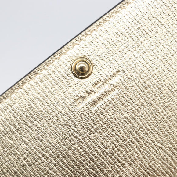 Salvatore Ferragamo Gancini Chain Shoulder Wallet Leather Gold Auth 203036V