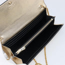 Salvatore Ferragamo Gancini Chain Shoulder Wallet Leather Gold Auth 203036V-18